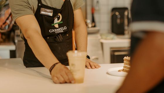 Café at work — the kind of business we build websites for