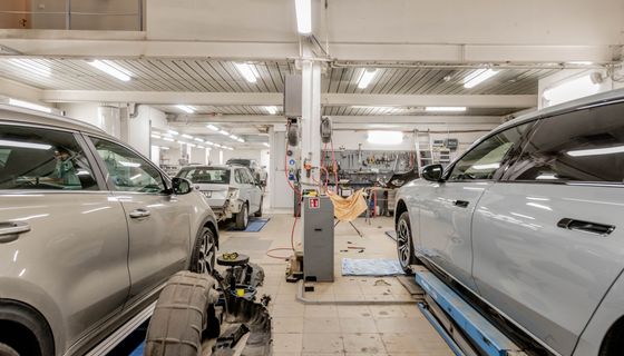 Garage at work — the kind of business we build websites for