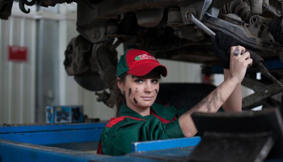 Mechanic at work — the kind of business we build websites for